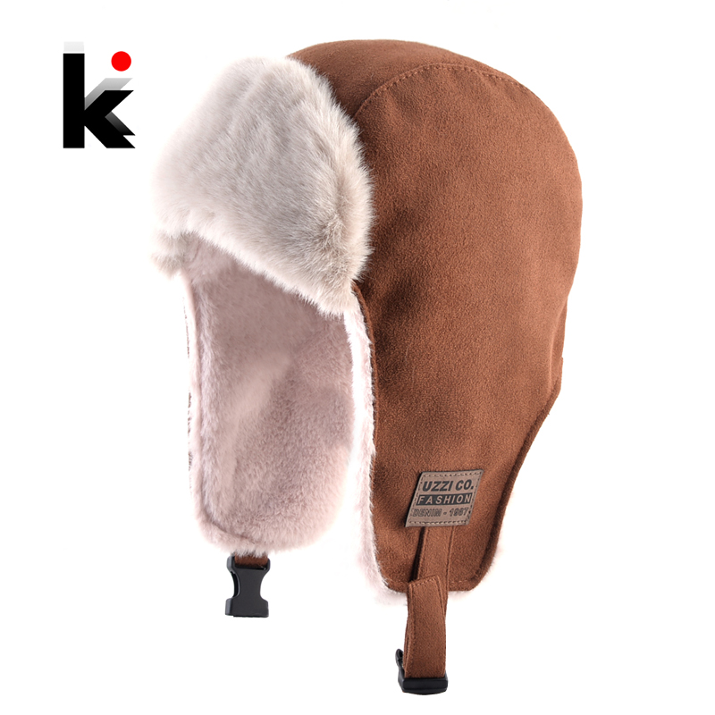 Trapper Hat Ear Flap - Bomber Hat With Earmuffs Faux Leather