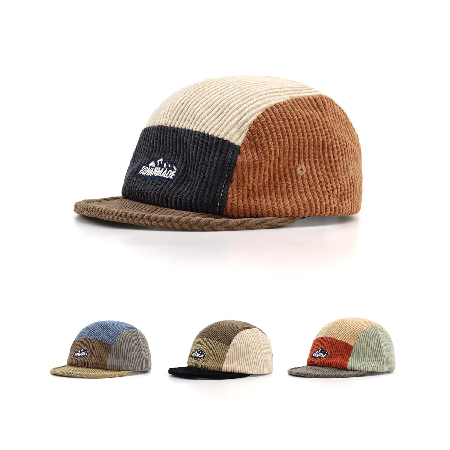 Corduroy Cap 5 Panel - Women's Soft Textured Corduroy Colorblock 5-Panel