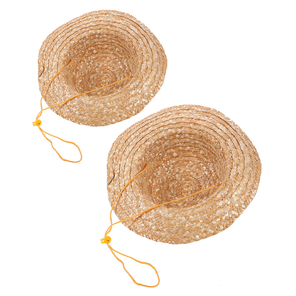 Sun Hat Wide Brim - 2Pcs Kids Straw Sun Hat Natural