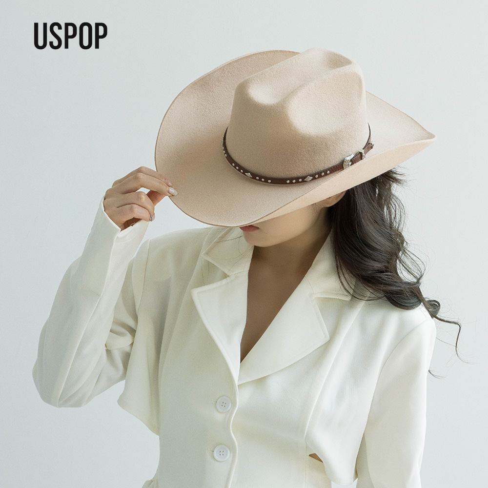 Cowboy Hat Straw - USPOP Wool Cowboy Hat with Studded