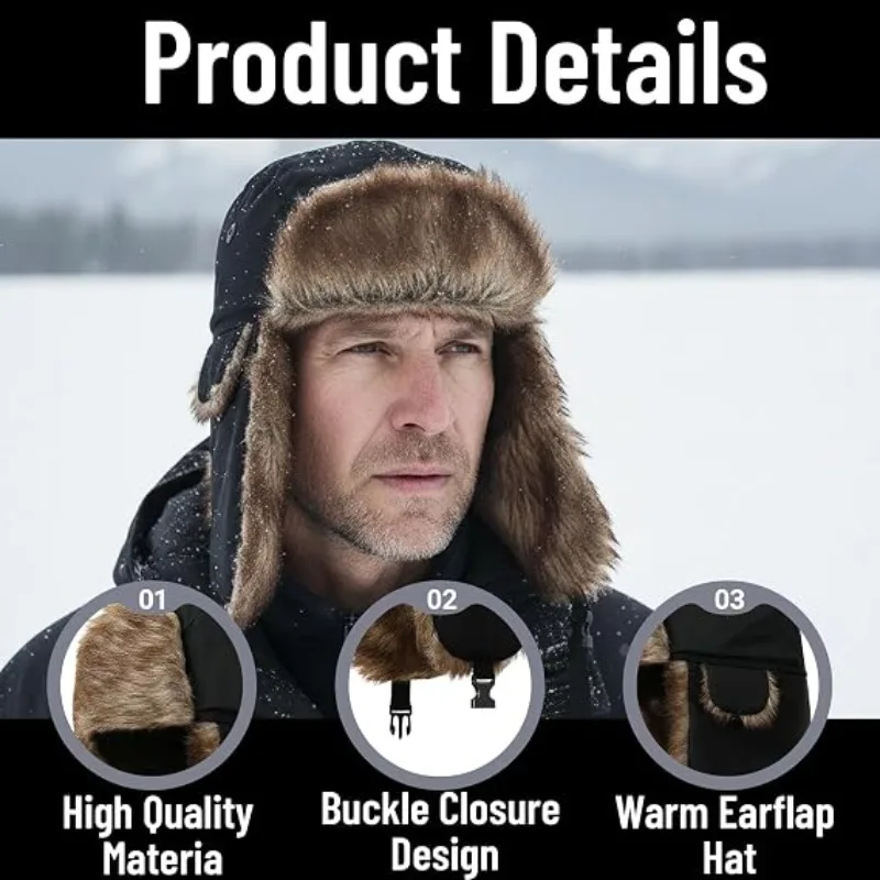 Russian Ski Hat Winter Warm Ha - Trapper Hat Ear Flap ulasan dan harga
