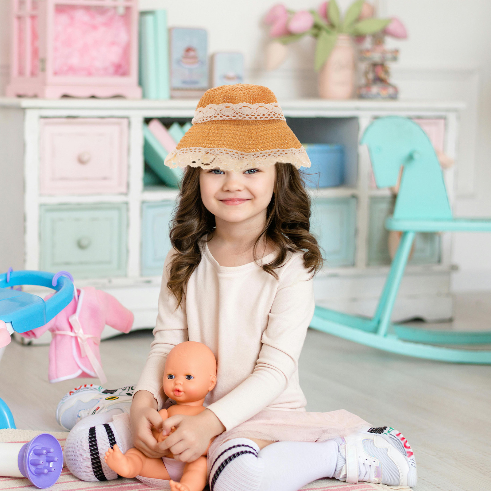 Summer Kids Straw Hat Baby Gir - Sun Hat Wide Brim ulasan dan harga