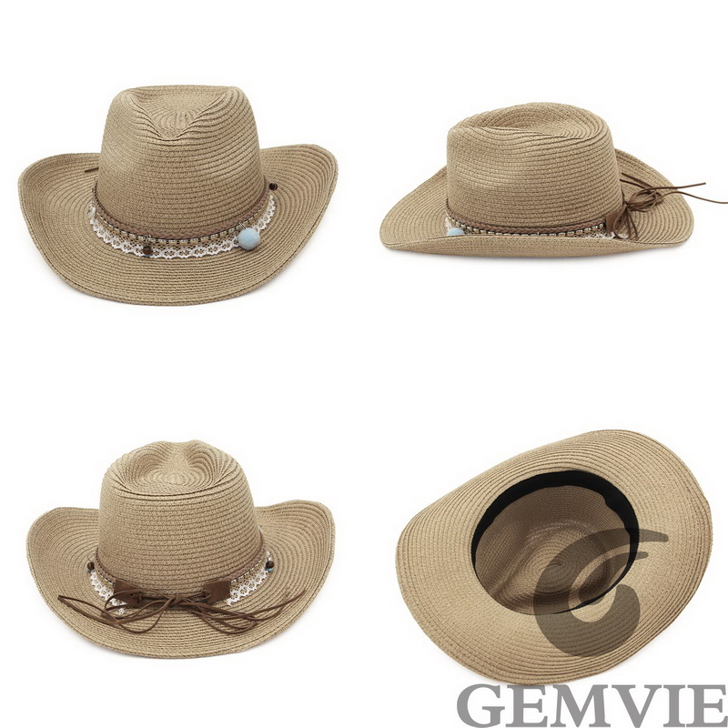 GEMVIE 4 Color Retro Outdoor S - Cowboy Hat Straw ulasan dan harga