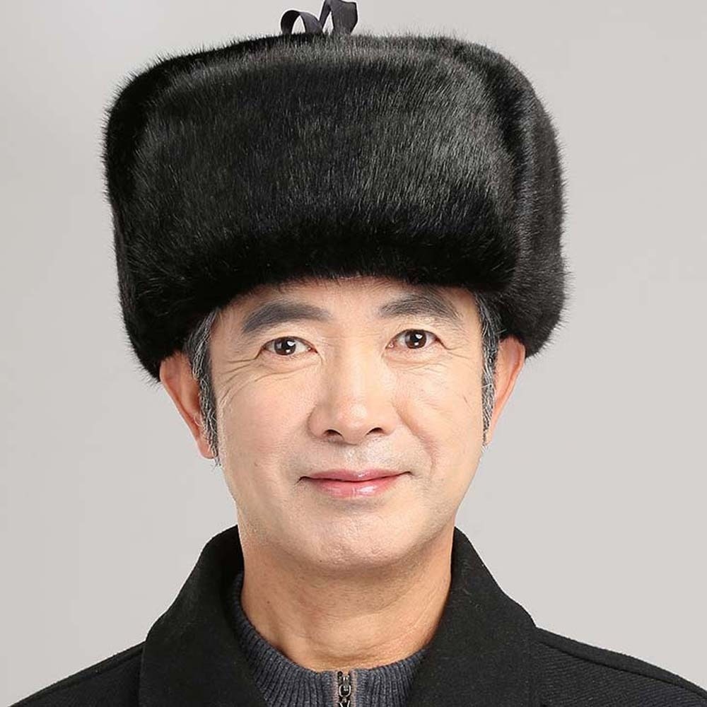 Faux Mink Trapper Hat Men Thic - Trapper Hat Ear Flap ulasan dan harga