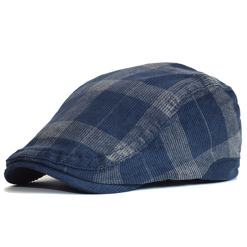 Winter Vintage Plaid Thick Ber - Dad Hat Cotton ulasan dan harga