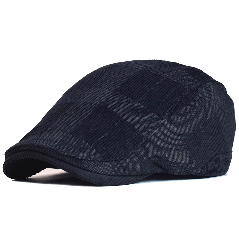 Winter Vintage Plaid Thick Ber - Dad Hat Cotton ulasan dan harga