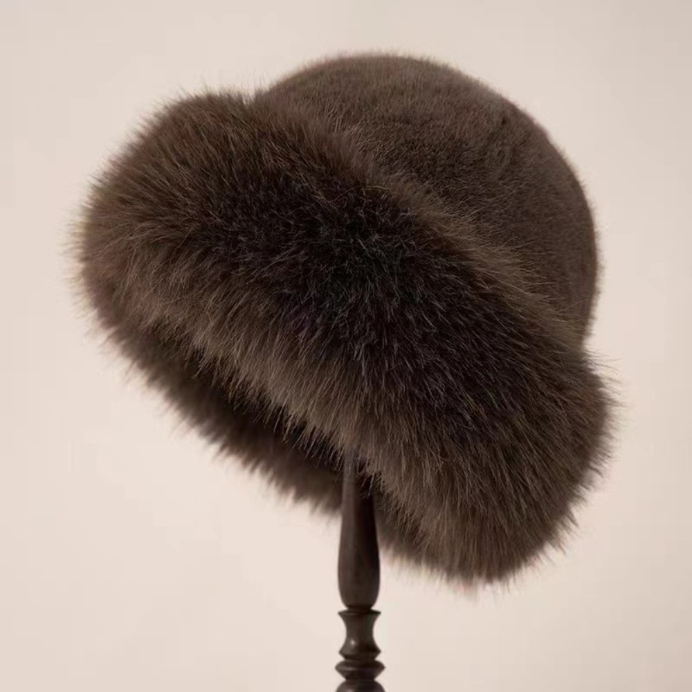 New Warm Fluffy Fur Bucket Hat - Bucket Hat Cotton ulasan dan harga
