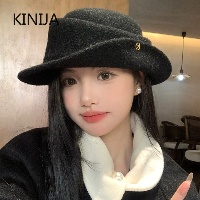 French Elegant Black Top Hat W - Beret French Wool ulasan dan harga