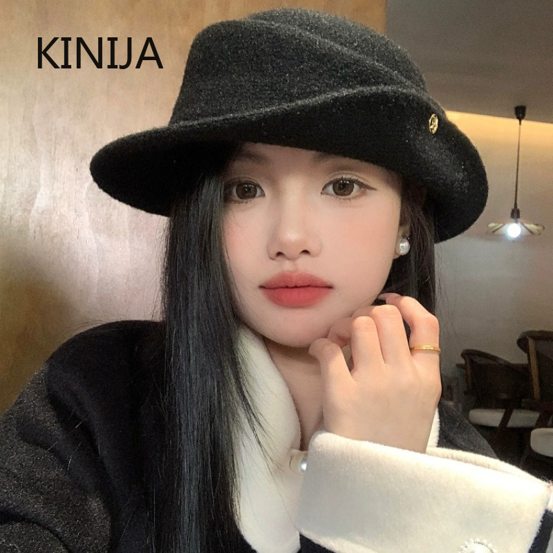 French Elegant Black Top Hat W - Beret French Wool ulasan dan harga
