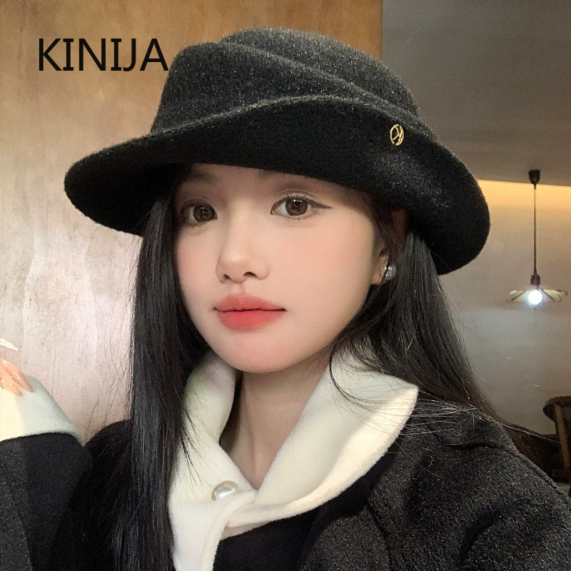 French Elegant Black Top Hat W - Beret French Wool ulasan dan harga